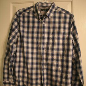 Nautica Men's Casual Buttondown Shirt, Size L, Blue Plaid